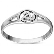 Plain Silver Triskele Triple Spiral Ring, rp679